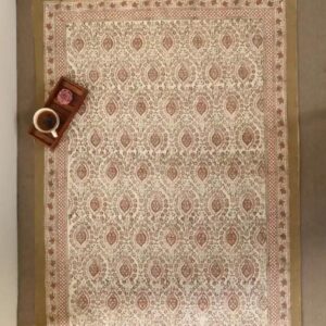 Rust Ethnic Motifs Cotton Carpet